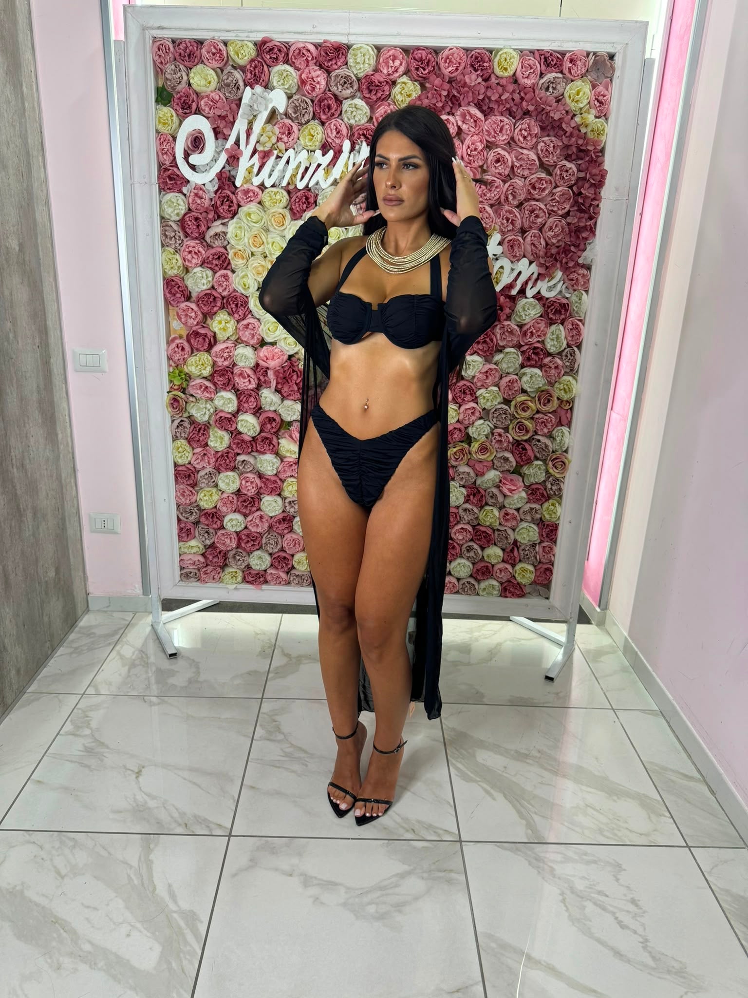 Copri costume manica stretta